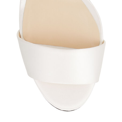 JIMMY CHOO SANTINA 125 Ivory Satin Platform Sandals